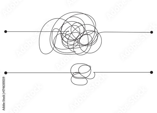 Messy lines icon. Complex line. Confused brain problems. vector eps 10