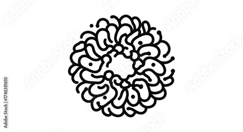 Intricate floral mandala design with abstract organic patterns and a central opening for decorative or symbolic purposes