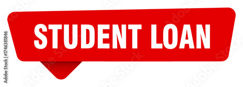 student loan red sticker isolated on transpatent background. student loan sign