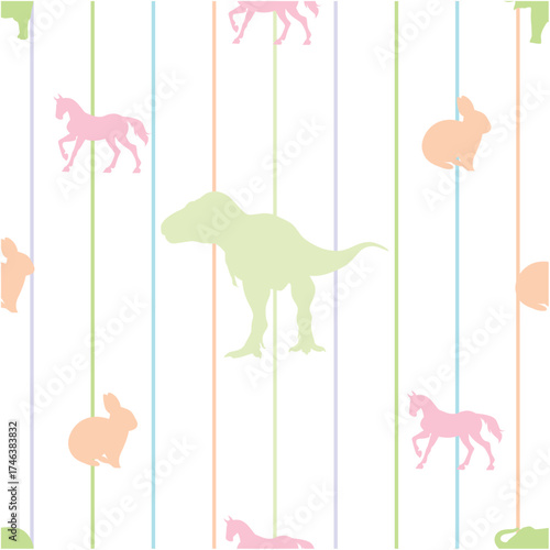 seamless pattern with flowers and birds