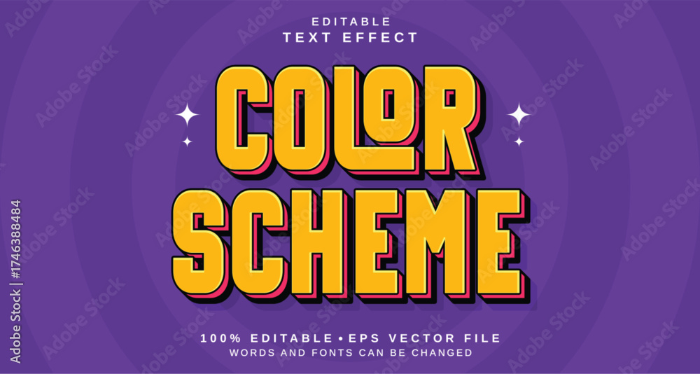 Obraz premium Editable text style effect - Color Scheme text style theme.