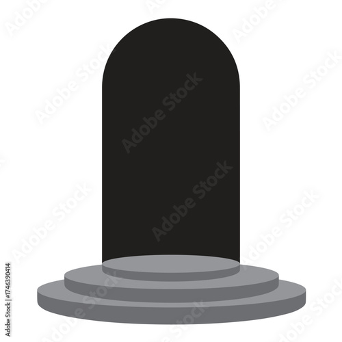 Dark Stage Background Vector – Empty Podium Scene for Presentation Design