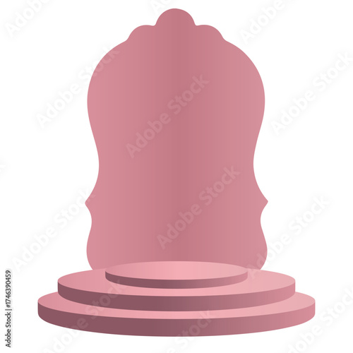 Pink Podium with Gradient Stage – Modern Presentation and Product Display Vector