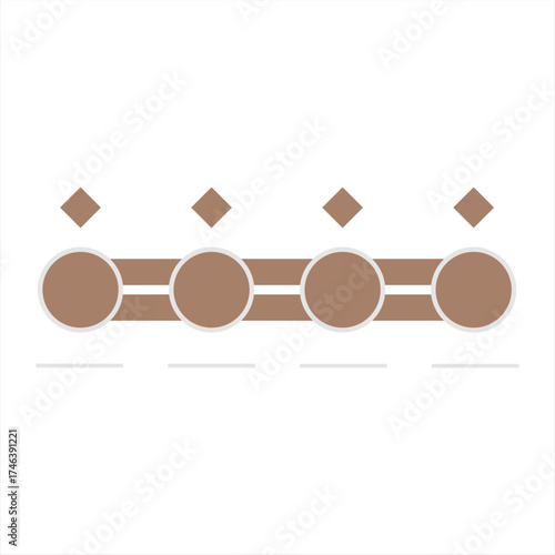 Creative infographic featuring circles and diamond shapes aligned in a linear pattern, ideal for visualizing steps and structured data.