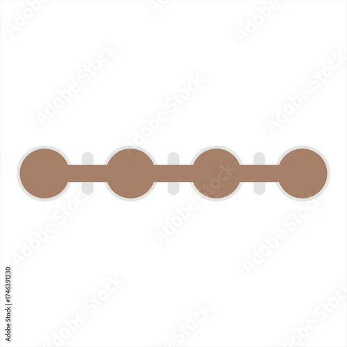 Minimalist infographic showing horizontal circles connected in a linear process, suitable for workflows and visual timelines.