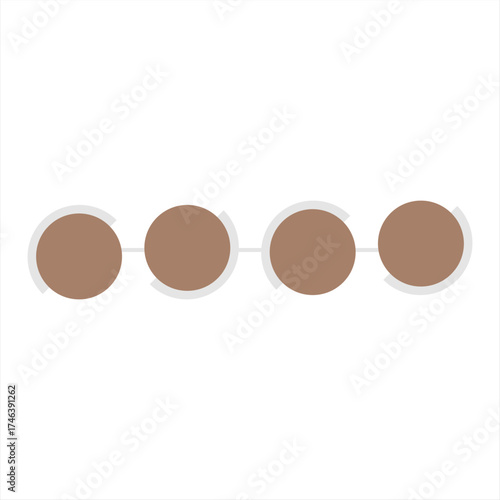 Simple horizontal infographic line with four circular nodes, great for minimal presentation of sequential steps or data points.