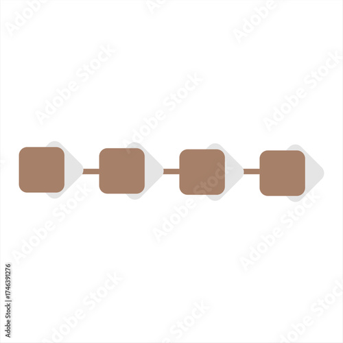 Modern infographic with square nodes and connecting arrows, ideal for visualizing business steps and workflow direction.
