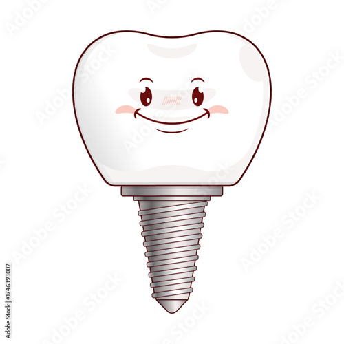 dental implant smile face cartoon cute