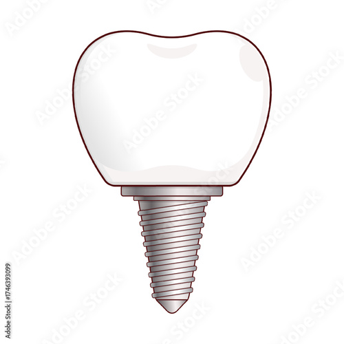dental implant cartoon cute design