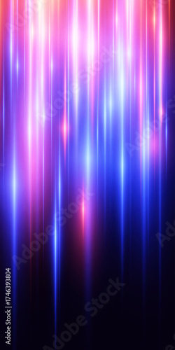 Futuristic glowing lines with red and blue colors.
