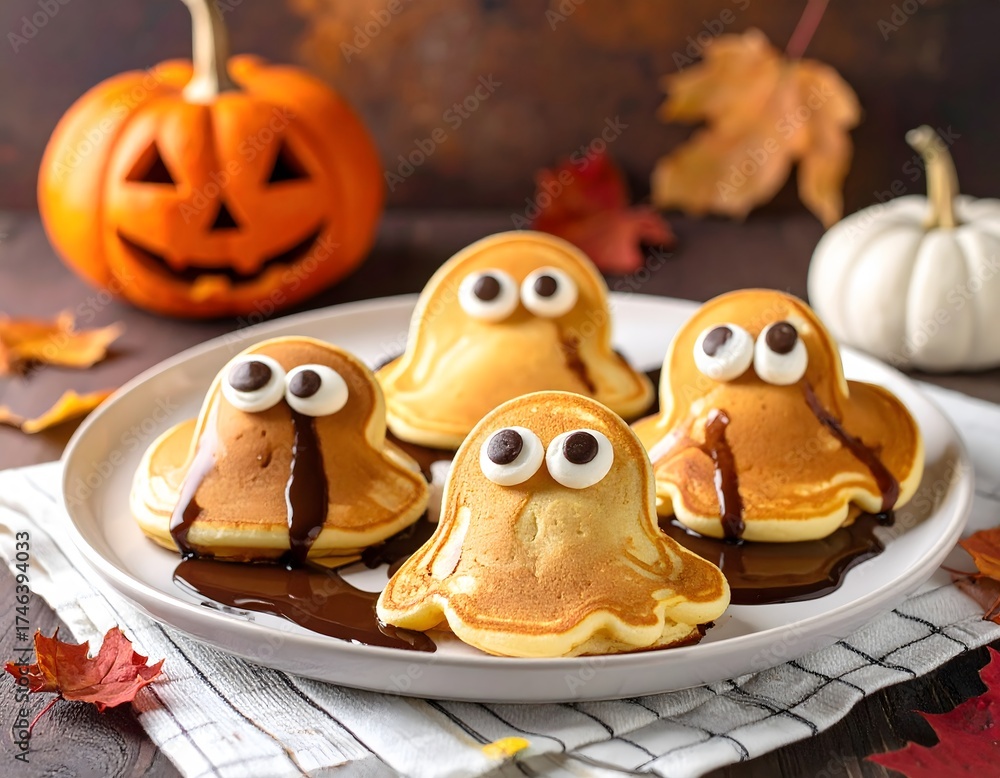 Fototapeta premium halloween pumpkin cake with pumpkin