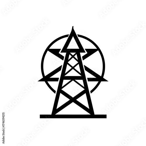 communication tower with radio antenna
