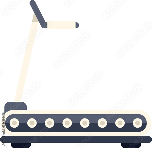 Treadmill standing on white background representing healthy lifestyle, training and workout