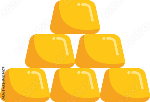 Gold bars stacked in the shape of a pyramid representing wealth and investment