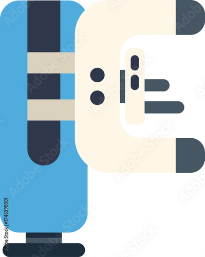 Icon of a modern medical linear accelerator delivering radiation therapy to a patient in an oncology department