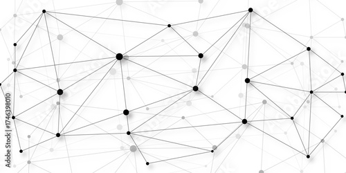 Abstract global pattern geometric polygonal space background and network connections with bokeh points and lines. Illustration Vector design digital technology concept. Global network connection.