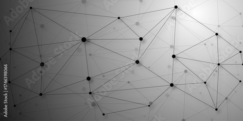 Abstract global pattern geometric polygonal space background and network connections with bokeh points and lines. Illustration Vector design digital technology concept. Global network connection.