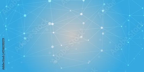 Abstract global pattern geometric polygonal space background and network connections with bokeh points and lines. Illustration Vector design digital technology concept. Global network connection.