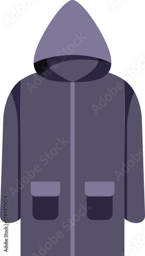 Winter jacket with hood featuring two pockets is keeping somebody warm