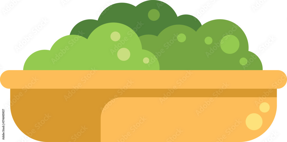 Fototapeta premium This vector illustration features a decorative green bush growing from a big flowerpot, perfect for gardening and plant enthusiasts