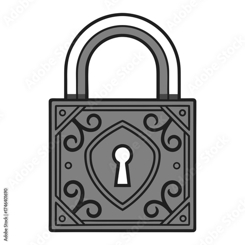 Symbol of Security: A detailed illustration of a classic lock, exuding a sense of security and protection.