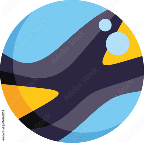 Colorful planet is rotating, showing its continents, oceans and atmosphere, a beautiful celestial body in the immensity of space