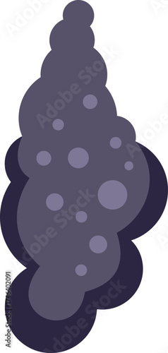Smoke is rising, forming bubbles and creating an abstract shape