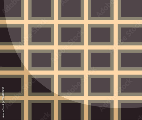 Freshly cooked waffle presenting a grid pattern, ideal for breakfast