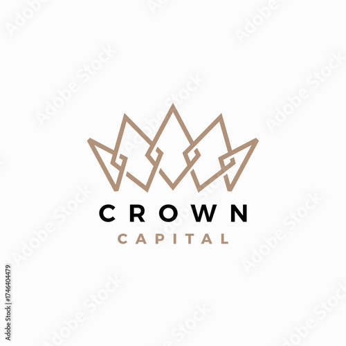 king crown queen gold royal logo vector icon illustration