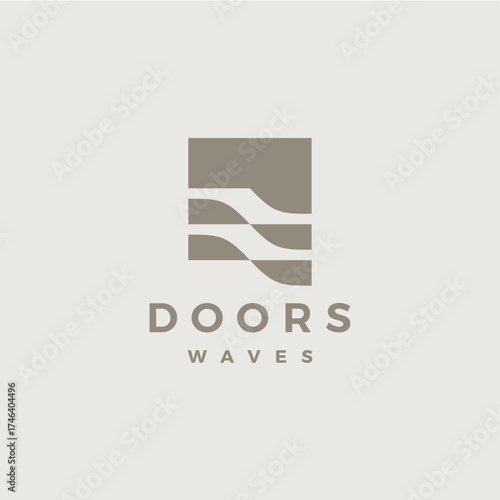 door water wave beach hotel logo vector icon illustration