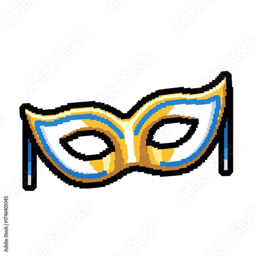 Elegant Masquerade Mask with Blue and Gold Accents.