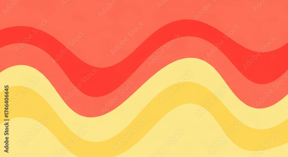 Fototapeta premium Vibrant Wavy Abstract Background in Warm Red and Yellow Tones