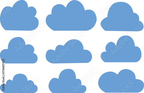 set of cloud icons