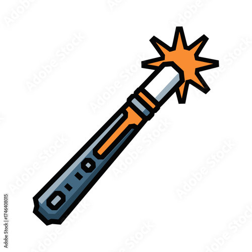 Detailed illustration of a colorful magic wand with a star-shaped tip.