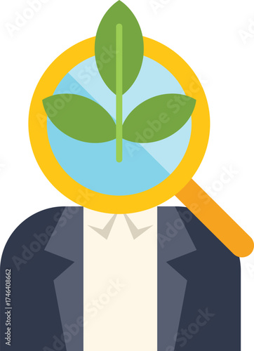 Business concept of green business, sustainable development and environment protection, analyzing growth and ecological investment