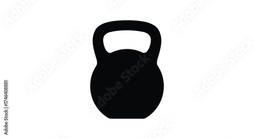 Simple silhouette icon of a black kettlebell for fitness and strength training workouts silhouette