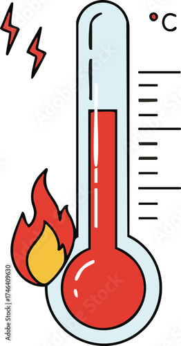 Hot icon vector. Temperature illustration sign. Thermometer symbol. Summer logo.Various Thermometer Readings Showing Different Temperatures.Thermometer temperature up and down icon