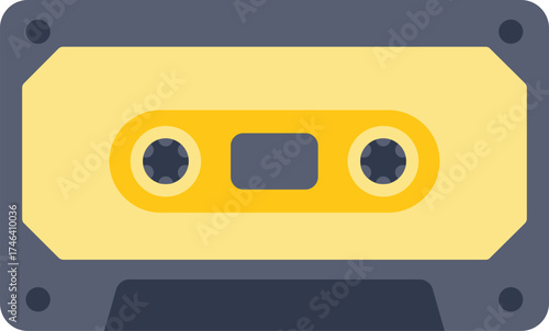 Retro audio cassette tape isolated on white background representing nostalgia, old technology and vintage music