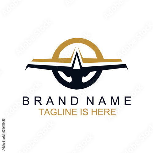 Fast Driving Logo with Steering Wheel