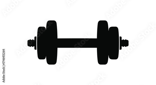Iconic dumbbell silhouette symbolizing fitness strength training and healthy lifestyle concepts silhouette