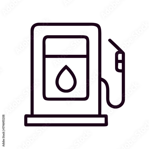 Fuel pump icon in a minimalistic design with a drop of fuel  