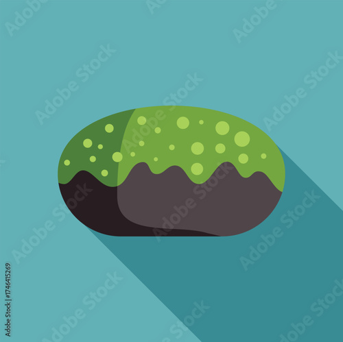 Traditional japanese dessert made of pounded sticky rice, filled with matcha green tea and covered with sweet icing