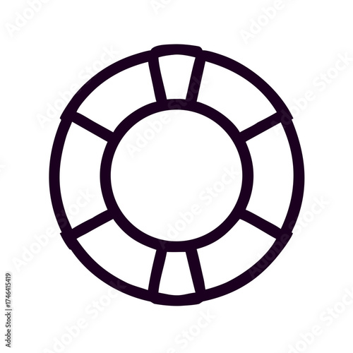 Life ring rescue buoy icon in minimalistic design on white background  
