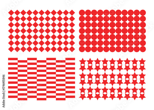 Design set background red pattern unique abstract