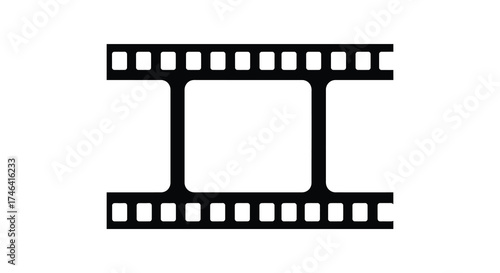 Classic cinema film strip frame icon for retro movie projects and nostalgic visual content silhouette