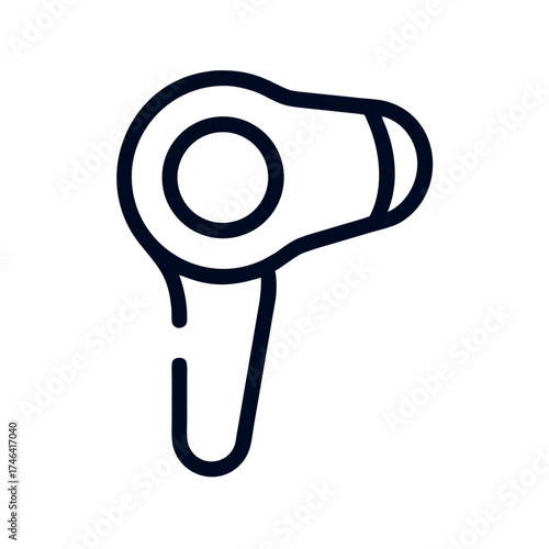 Simple hairdryer outline in minimalist style for modern design  