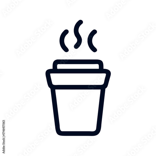 Coffee cup with steam on white background - Concept of icon  