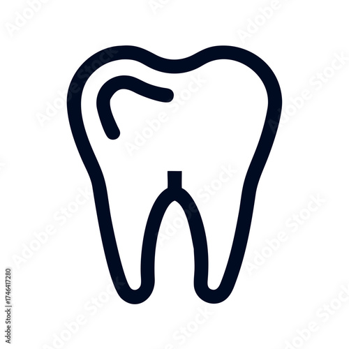 Tooth icon depicting dental health and hygiene concept  
