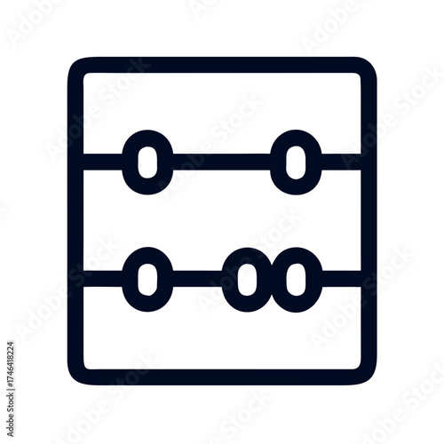 Abacus icon representing traditional counting and mathematical calculations  
