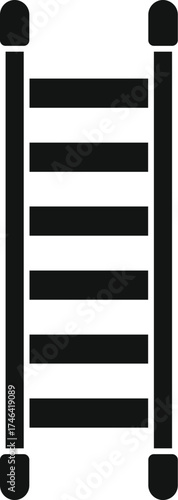 Simple black ladder icon symbolizes upward mobility, achievement, and the journey to success